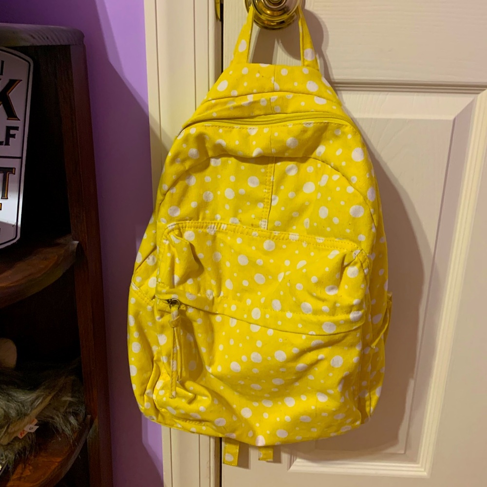 Urban Outfitters BDG Yellow Backpack with white polka dots